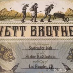 The Avett Brothers - 2014 Zeb Love Poster Print Shrine Auditorium Los Angeles Gig Posters