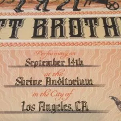 The Avett Brothers - 2014 Zeb Love Poster Print Shrine Auditorium Los Angeles Gig Posters