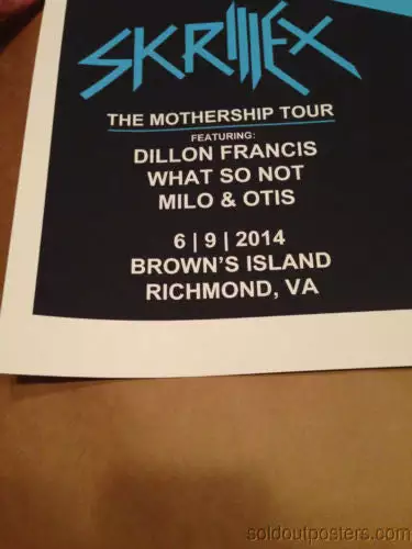 Gig Posters Skrillex - 2014 Tim Doyle Poster Print Dillon Francis What So Not Milo & Otis 5 Gig Posters Skrillex - 2014 Tim Doyle Poster Print Dillon Francis What So Not Milo & Otis