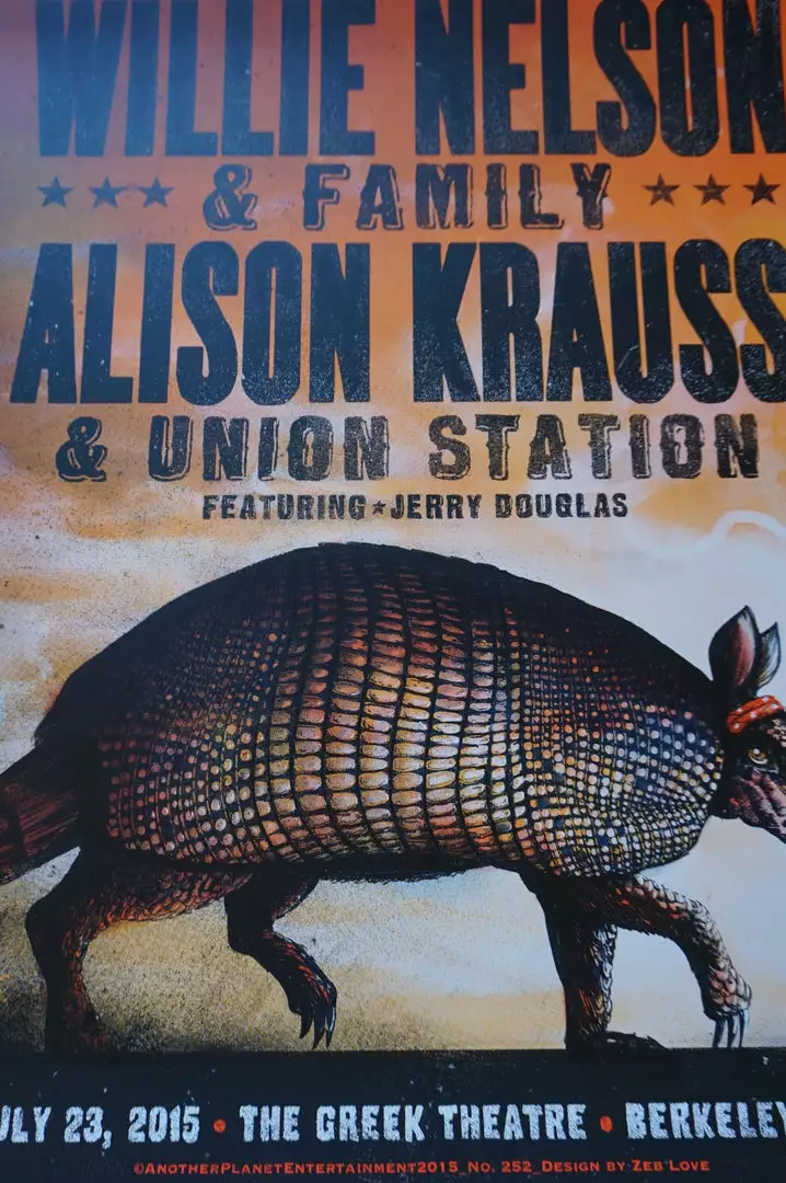 Willie Nelson - 2015 Zeb Love Poster Print Allison Krauss Berkeley GA 3 Willie Nelson - 2015 Zeb Love Poster Print Allison Krauss Berkeley GA