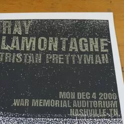 Gig Posters Ray Lamontagne - 2006 Print Mafia Poster Nashville, TN War Memorial 12 Gig Posters Ray Lamontagne - 2006 Print Mafia Poster Nashville, TN War Memorial