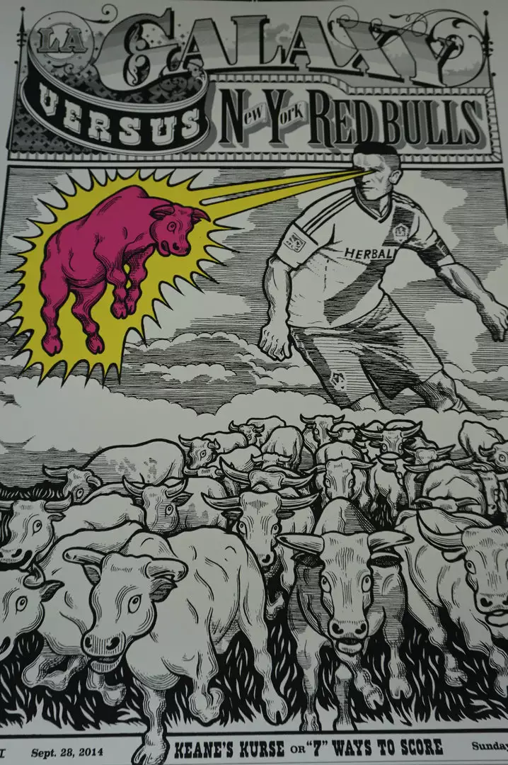 Art Prints LA Galaxy Vs. New York Red Bulls - 2014 Poster Ames Brothers 4 Art Prints LA Galaxy Vs. New York Red Bulls - 2014 Poster Ames Brothers