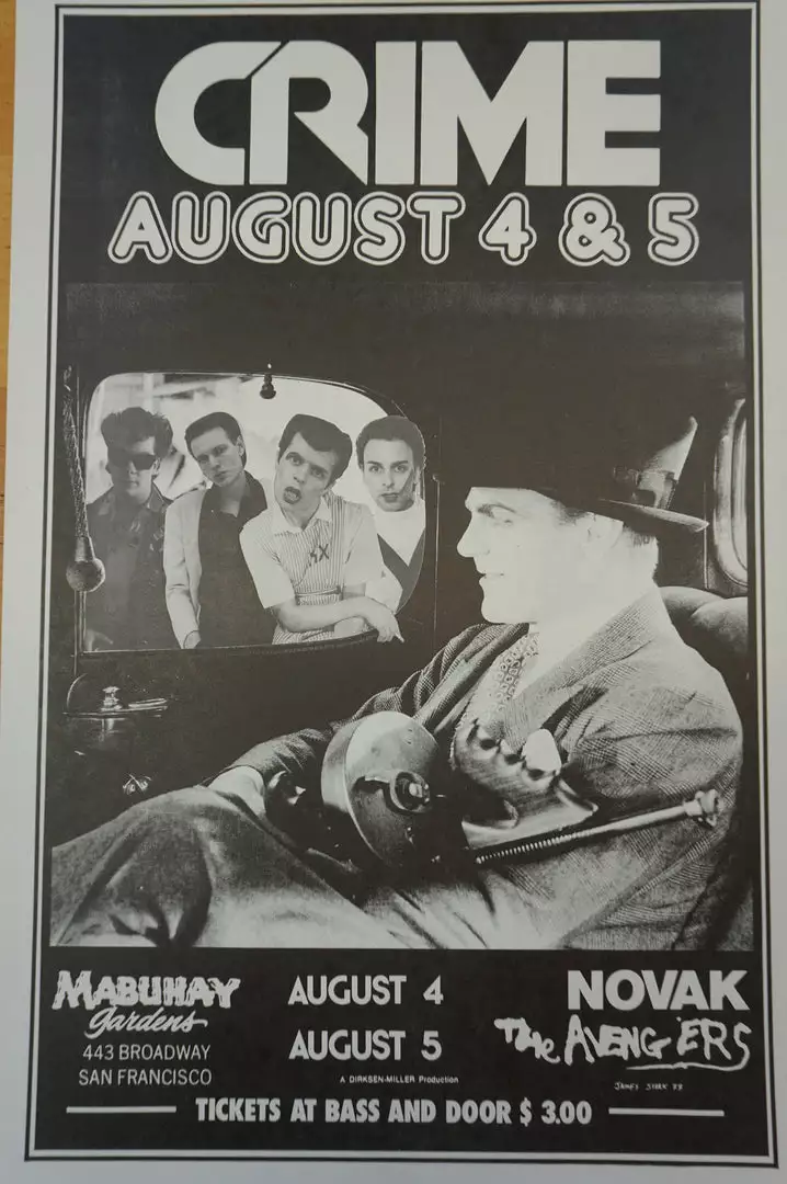 Crime - 1977 James Stark Poster Novak Avengers San Francisco Gig Posters 3 Crime - 1977 James Stark Poster Novak Avengers San Francisco Gig Posters