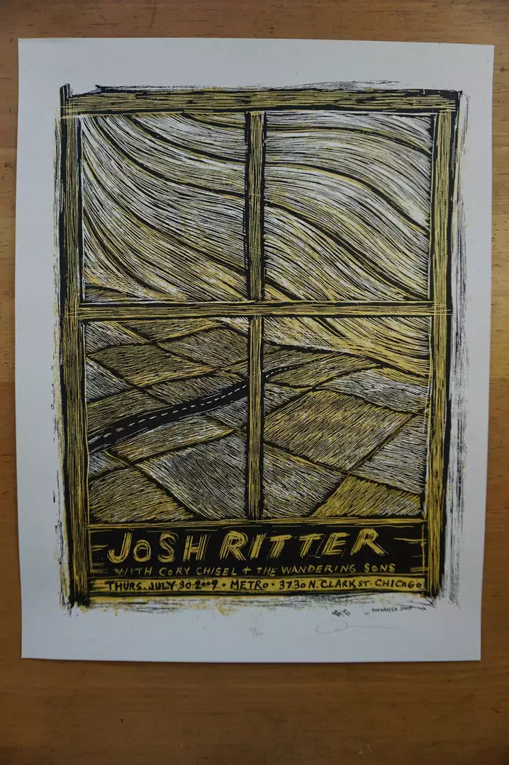 Josh Ritter - 2009 Dan Grzeca Poster Chicago, IL Metro 4 Josh Ritter - 2009 Dan Grzeca Poster Chicago, IL Metro