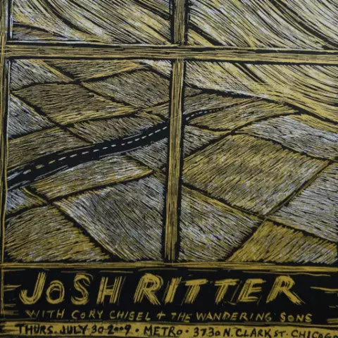 Josh Ritter - 2009 Dan Grzeca Poster Chicago, IL Metro 3 Josh Ritter - 2009 Dan Grzeca Poster Chicago, IL Metro