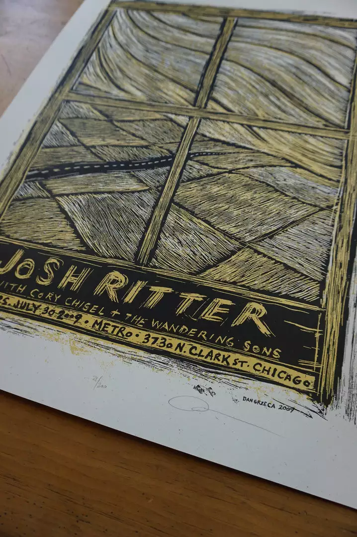 Josh Ritter - 2009 Dan Grzeca Poster Chicago, IL Metro 10 Josh Ritter - 2009 Dan Grzeca Poster Chicago, IL Metro