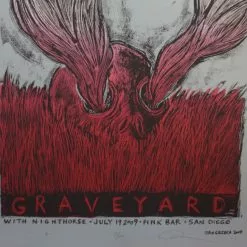 Graveyard - 2009 Dan Grzeca Poster San Diego, CA Pink Bar Gig Posters