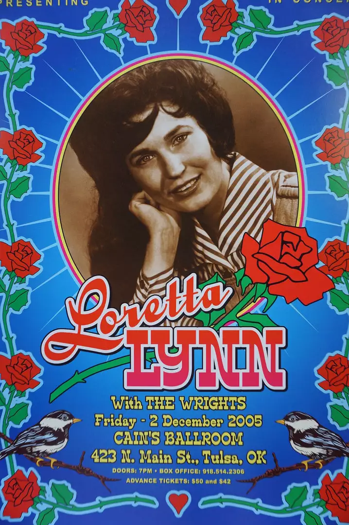 Gig Posters Loretta Lynn - 2005 Dennis Loren Poster Tulsa, OK, Cain's Ballroom 5 Gig Posters Loretta Lynn - 2005 Dennis Loren Poster Tulsa, OK, Cain's Ballroom