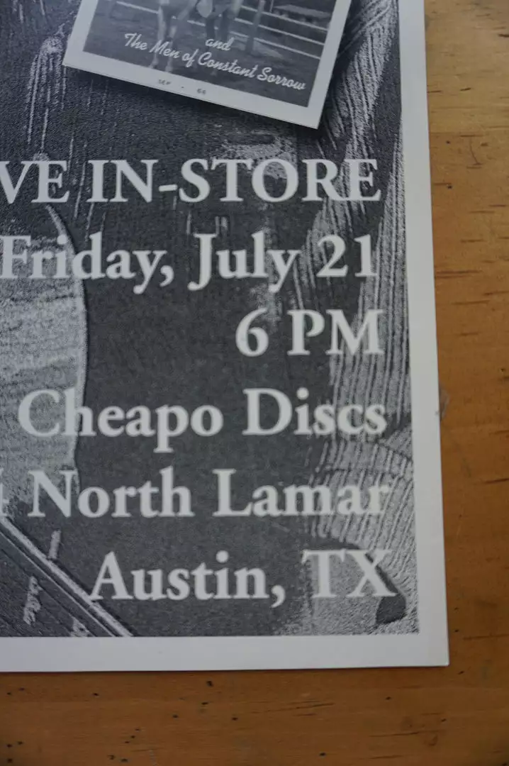 Sold Out Posters Tom Phillips - Poster The Men Of Constant Sorrow Austin, TX 7 Sold Out Posters Tom Phillips - Poster The Men Of Constant Sorrow Austin, TX
