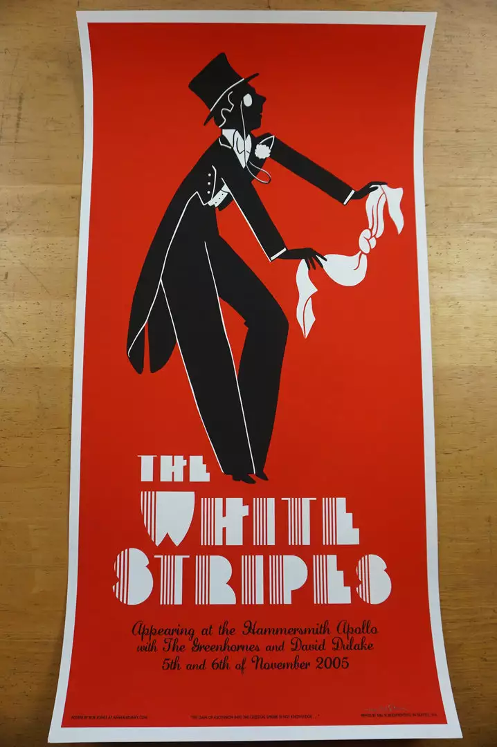 The White Stripes - 2005 Rob Jones Poster London Hammersmith Apollo Jack White 4 The White Stripes - 2005 Rob Jones Poster London Hammersmith Apollo Jack White