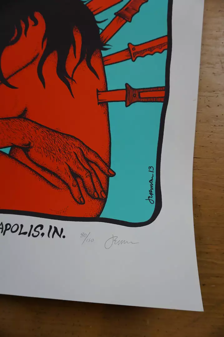 Queens Of The Stone Age - 2013 Jermaine Rogers Poster Indianapolis REGULAR ED 7 Queens Of The Stone Age - 2013 Jermaine Rogers Poster Indianapolis REGULAR ED