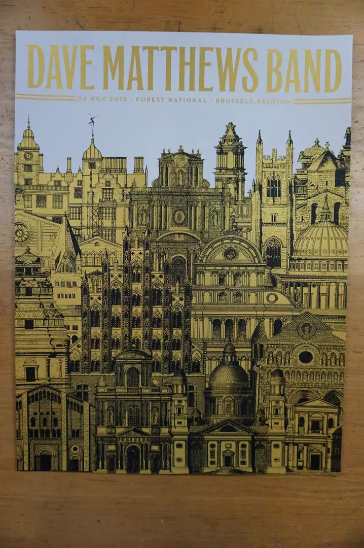 Gig Posters Dave Matthews Band - 2015 Nate Duval Poster Brussels DMB 4 Gig Posters Dave Matthews Band - 2015 Nate Duval Poster Brussels DMB