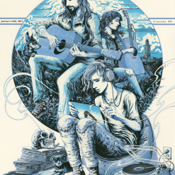 Gig Posters Eric Church - 2017 Miles Tsang Poster Lincoln, NE AP Round Here Blues