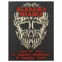Gig Posters Alabama Shakes - 2016 Derek Hatfield Poster St Augustine, FL