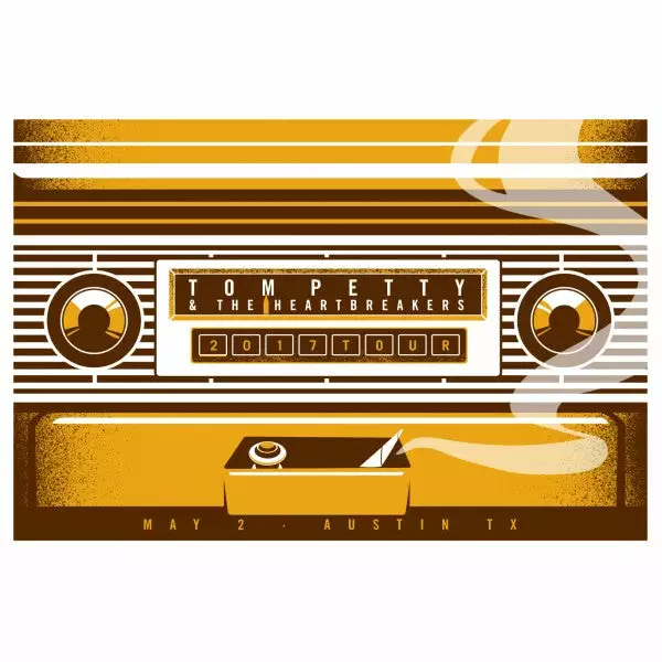 Gig Posters Tom Petty - 2017 Dan Stiles Poster Austin, TX 40th Anniversary Tour 3 Gig Posters Tom Petty - 2017 Dan Stiles Poster Austin, TX 40th Anniversary Tour