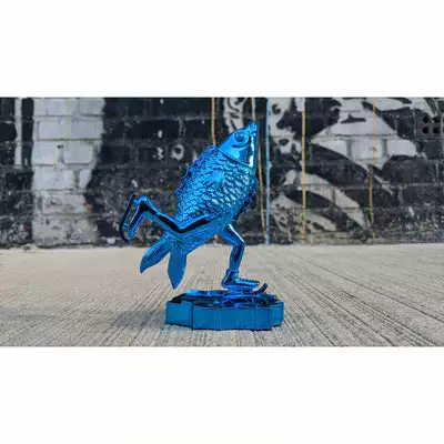 Skating Fish - 2019 Jim Pollock Phish Pewter Statue BLUE Gig Posters 3 Skating Fish - 2019 Jim Pollock Phish Pewter Statue BLUE Gig Posters