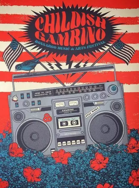 Bonnaroo - 2014 Status Serigraph Poster Print Elton John Kanye West Jack White