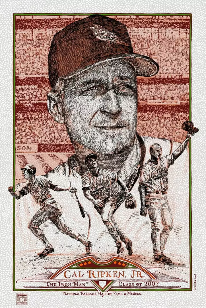 Cal Ripken - 2015 David Welker Poster FugScreens Studios Variant Art Prints 3 Cal Ripken - 2015 David Welker Poster FugScreens Studios Variant Art Prints