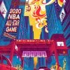 Chicago, IL NBA All Star Game - 2020 James Flames Poster Chicago Bulls