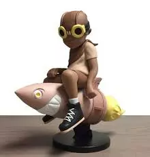 Art Prints Fly Boy On Rocket - 2017 Hebru Brantley BBC Sepia Shirt Flyboy Bait Complex Con