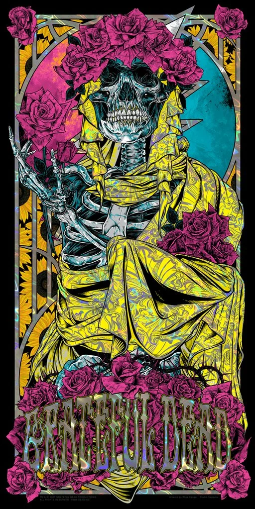 Grateful Dead - 2021 Rhys Cooper Poster Art Print Fluoro Foil 3 Grateful Dead - 2021 Rhys Cooper Poster Art Print Fluoro Foil