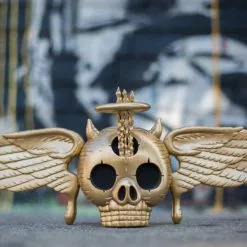 Skully - 2016 David Welker GOLD Statue Vinyl Sculpture Art Prints