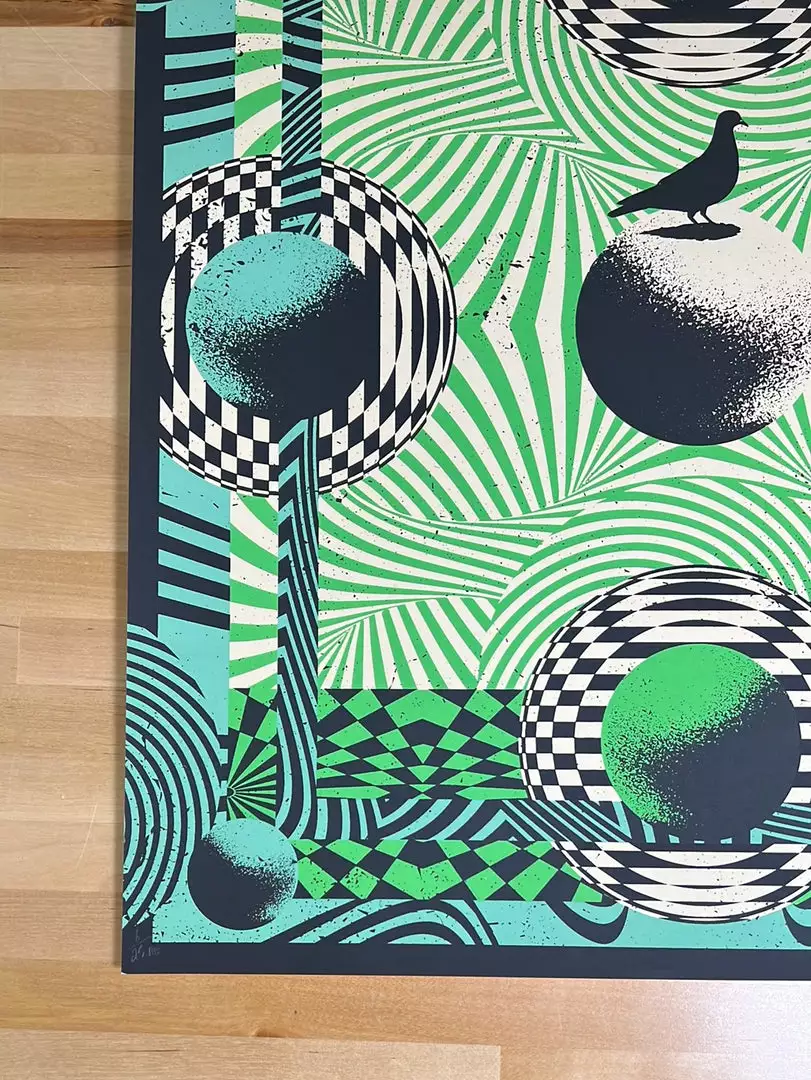 Pigeons Playing Ping Pong - 2022 Status Serigraph Poster OR/WA Run Gig Posters 8 Pigeons Playing Ping Pong - 2022 Status Serigraph Poster OR/WA Run Gig Posters