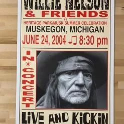 Gig Posters Willie Nelson - 2004 Franks Brothers 6/24 Poster Muskegon, MI