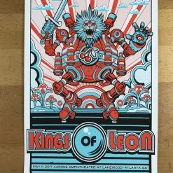Kings Of Leon - 2017 Jesse Philips Poster Atlanta, GA Aarons Amphitheatre Gig Posters