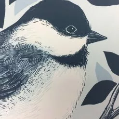 Black Capped Chickadee (Poecile Atricapillus) - 2015 Justin Santora Poster Art P