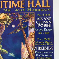 Kevin Haapala MHP 43 February - 1998 Poster Maritime Hall San Fran 1st Gig Posters