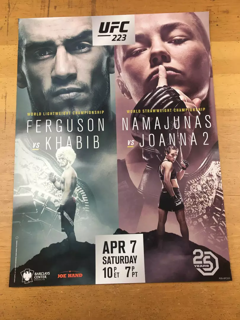 Sold Out Posters UFC 223 - 2018 Poster Ferguson Vs Khabib Namajuna Vs Joanna 4 Sold Out Posters UFC 223 - 2018 Poster Ferguson Vs Khabib Namajuna Vs Joanna