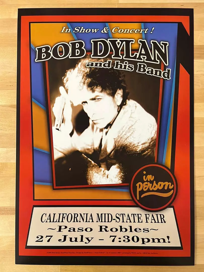 Bob Dylan - 2007 Geoff Gans Poster Paso Robles, CA Gig Posters 4 Bob Dylan - 2007 Geoff Gans Poster Paso Robles, CA Gig Posters