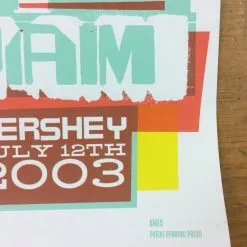 Ames Brothers Pearl Jam - 2003 Ames Design Poster Hershey, PA Hershey Park Stadium