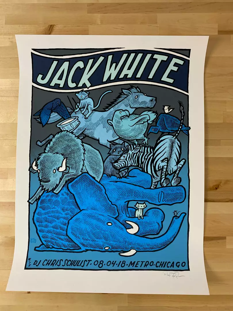 Chicago, IL Jack White - 2018 Jay Ryan Poster Chicago The Metro S/N 4 Chicago, IL Jack White - 2018 Jay Ryan Poster Chicago The Metro S/N