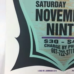 Bob Dylan - 2002 Mark Arminski Poster Elmira, NY Coach USA Center