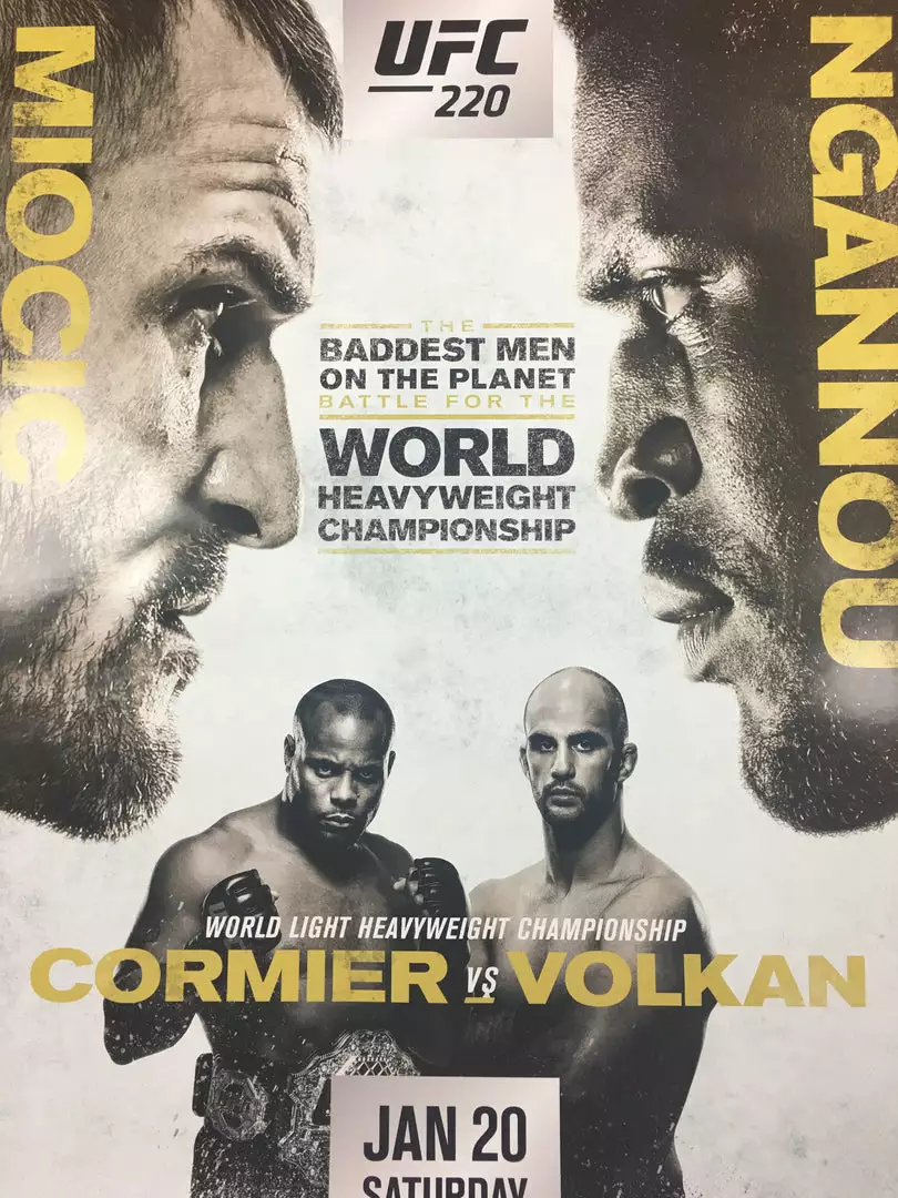Sold Out Posters UFC 220 - 2018 Poster Miocic Vs Ngannou Cormier Vs Volkan 3 Sold Out Posters UFC 220 - 2018 Poster Miocic Vs Ngannou Cormier Vs Volkan