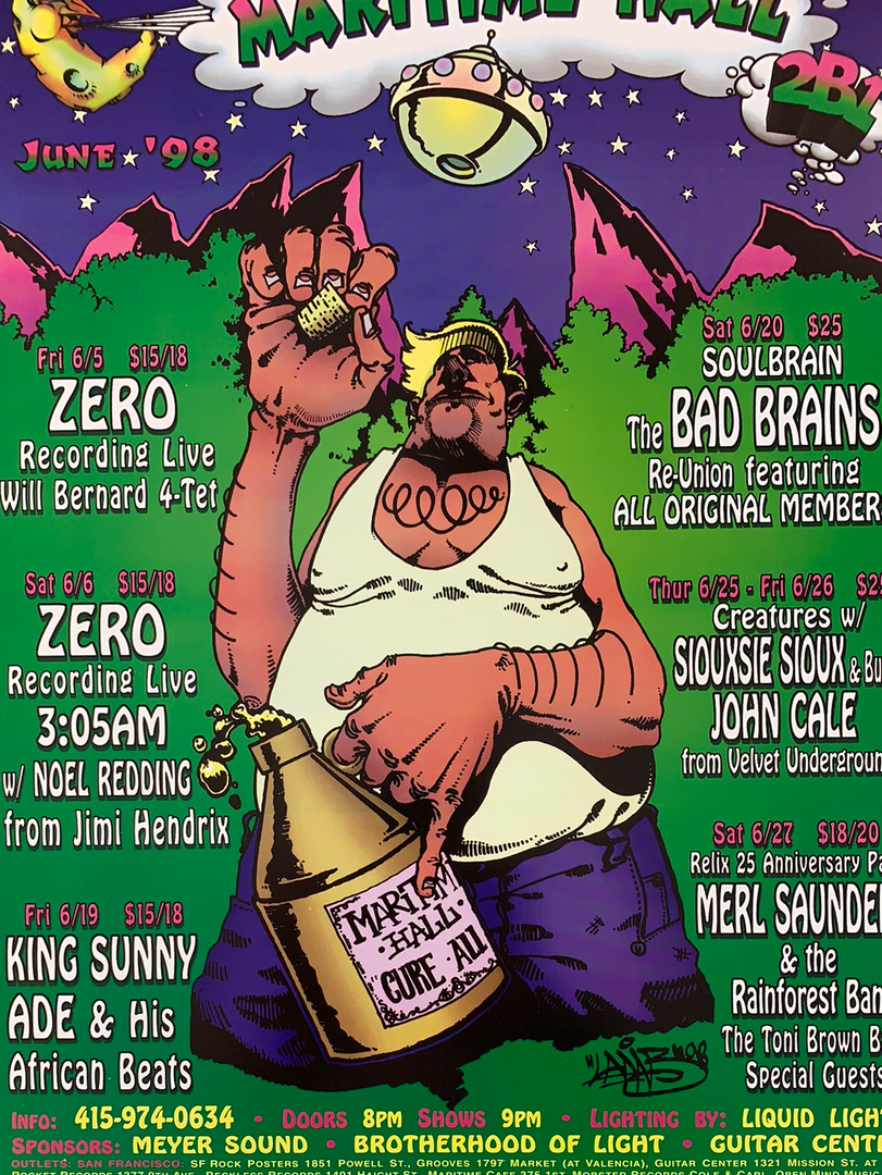 Sold Out Posters MHP 47 Maritime Hall - 1998 Poster June Zero, Soulbrain San Fran 1st Gig Posters 3 Sold Out Posters MHP 47 Maritime Hall - 1998 Poster June Zero, Soulbrain San Fran 1st Gig Posters