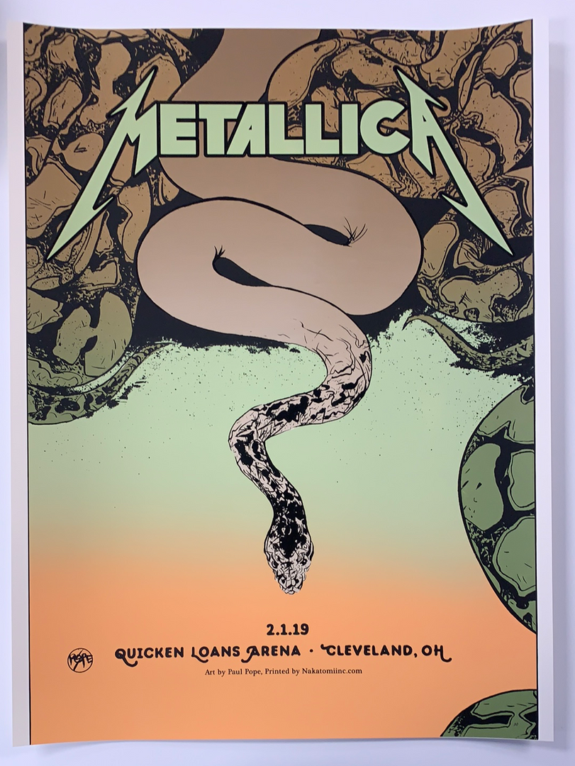 Gig Posters Metallica - 2019 Paul Pope Poster Cleveland, OH Quicken Loans 4 Gig Posters Metallica - 2019 Paul Pope Poster Cleveland, OH Quicken Loans