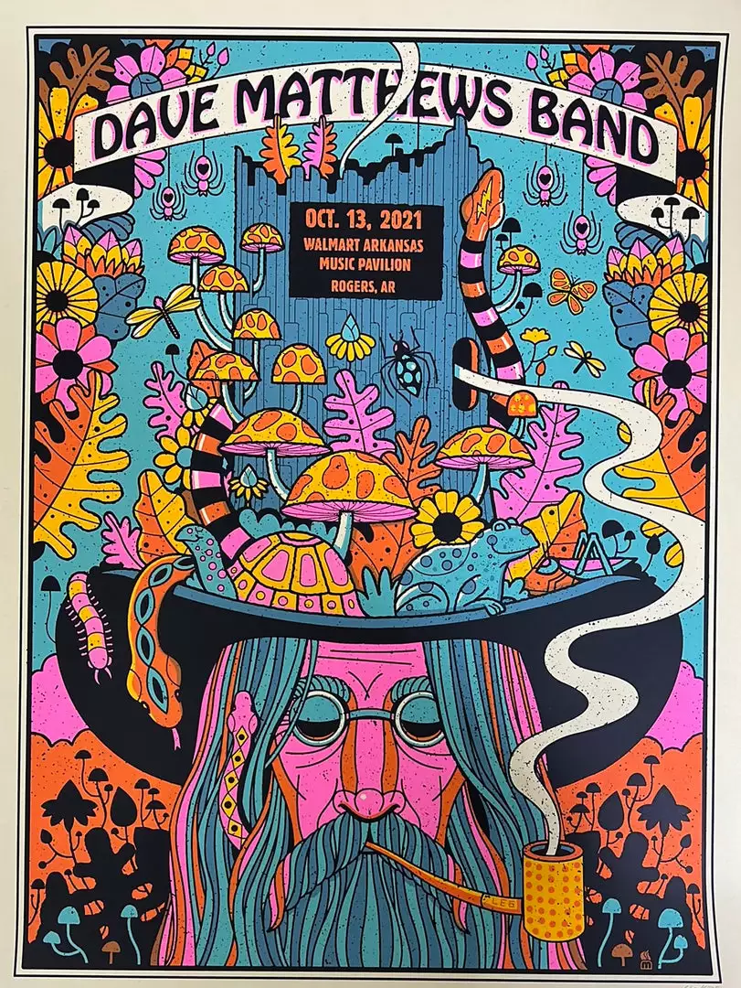 Methane Studios Gig Posters Dave Matthews Band - 2021 Methane Poster Rogers, AR 10/13 3 Methane Studios Gig Posters Dave Matthews Band - 2021 Methane Poster Rogers, AR 10/13
