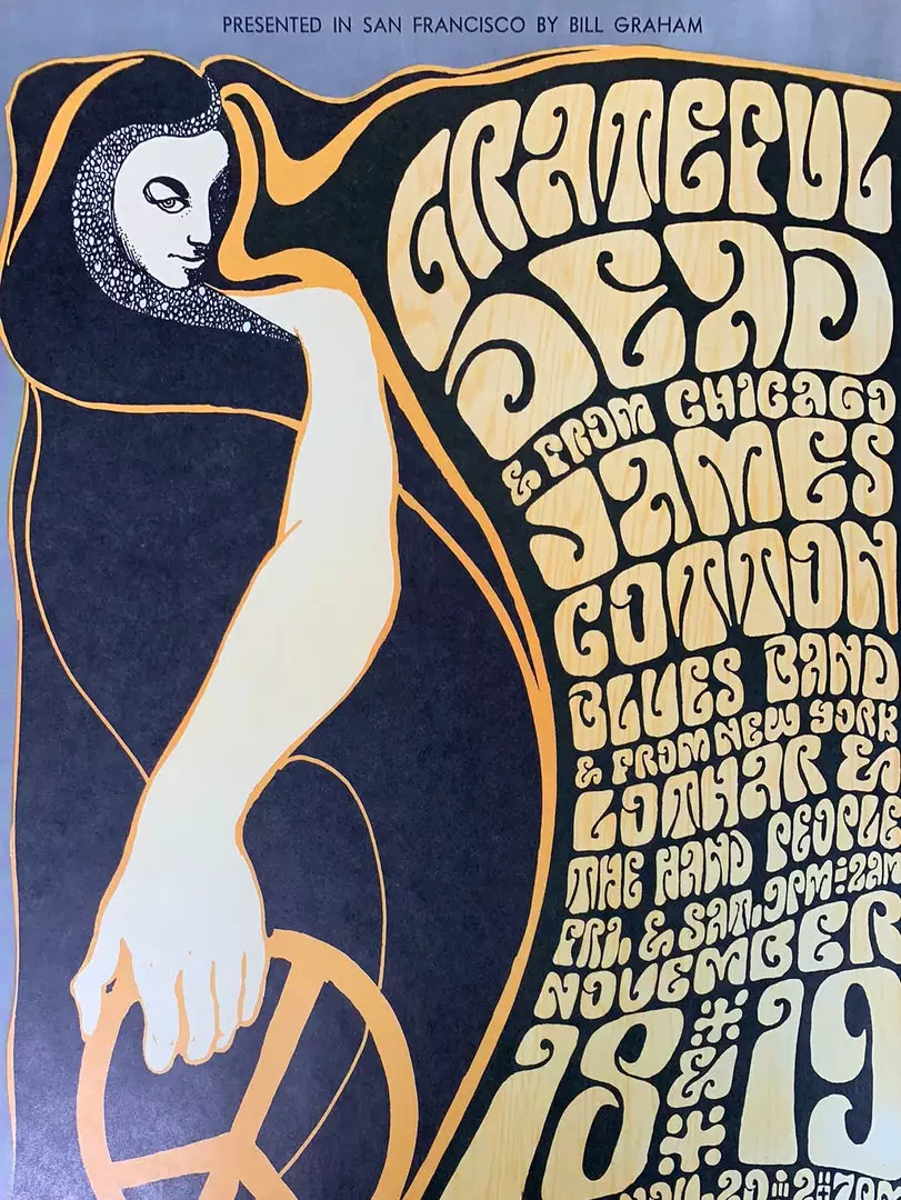 Grateful Dead - 1966 Wes Wilson Poster San Francisco, CA The Fillmore 38 3 Grateful Dead - 1966 Wes Wilson Poster San Francisco, CA The Fillmore 38