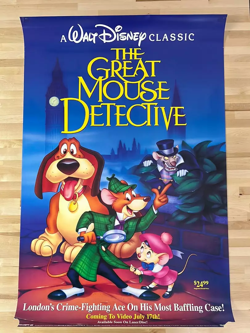 Sold Out Posters The Great Mouse Detective - 1986 Video Promo Movie Poster Original Vintage 4 Sold Out Posters The Great Mouse Detective - 1986 Video Promo Movie Poster Original Vintage