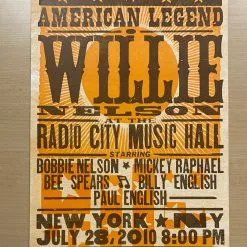 Gig Posters Willie Nelson - 2010 Hatch Show Print 7/28 Poster New York, New York