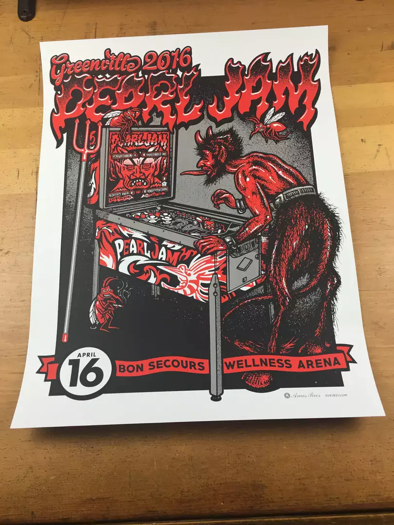Ames Brothers Gig Posters Pearl Jam - 2016 Ames Design Poster Greenville, SC Bon Secours Wellness Arena 5 Ames Brothers Gig Posters Pearl Jam - 2016 Ames Design Poster Greenville, SC Bon Secours Wellness Arena
