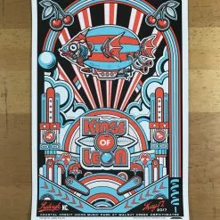 Kings Of Leon - 2017 Jesse Philips Poster Raleigh, Walnut Creek Amphitheatre