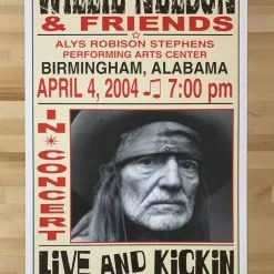 Willie Nelson - 2004 Franks Brothers 4/4 Poster Birmingham, AL Gig Posters