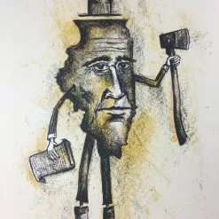 Land Of Lincoln - 2015 Dan Grzeca Poster Art Print Yellow