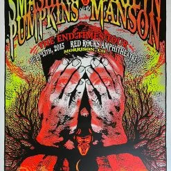 Smashing Pumpkins Marilyn Manson - 2015 Lindsey Kuhn Poster Red Rocks Morrison, CO 1st