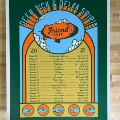 Gig Posters Deer Tick & Delta Spirit - 2021 Matt Cliff Poster Friend Ship Tour Print 9 Gig Posters Deer Tick & Delta Spirit - 2021 Matt Cliff Poster Friend Ship Tour Print