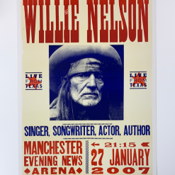Willie Nelson - 2007 Hatch Show Print 1/27 Poster Manchester, England Gig Posters